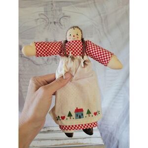 Country folk girl raggedy Ann stuffed plush home d